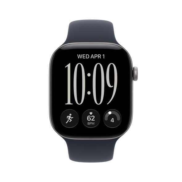  Apple Watch Series 12 GPS 46mm Space Grey Aluminium Case with Navy Blue Sport Band - M/L | MJEJ4MP/A 