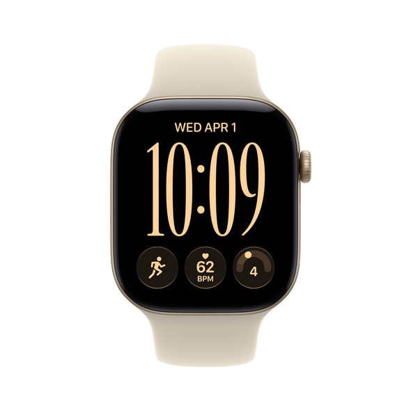  Apple Watch Series 12 GPS 46mm Light Gold Aluminium Case with Sand Sport Band - S/M | MJEN4MP/A 