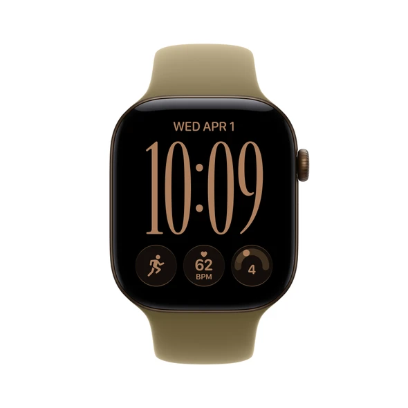  Apple Watch Series 12 GPS 46mm Dark Bronze Aluminium Case with Olive Sport Band - S/M | MJEQ4MP/A 