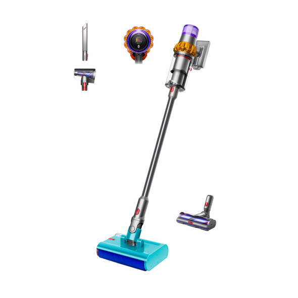 Dyson V15s Detect Submarine Wet & Dry Cordless Vacuum – 240AW | 60 Min Runtime | Submarine Wet Roller | Nickel/Yellow | 589623-01