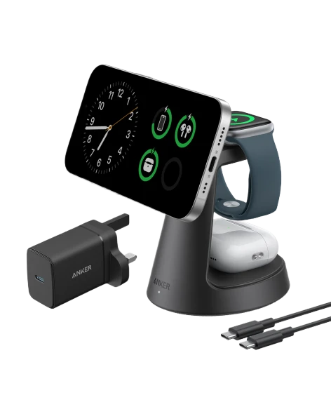 Anker MagGo 3-in-1 Wireless Charging Station - Black | B25M4V11