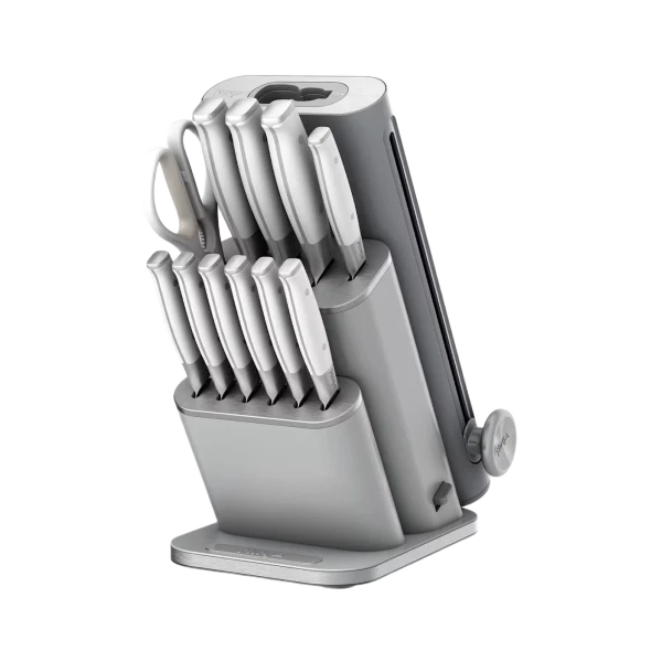 Ninja StaySharp 13-Piece Knife Block Set with Sharpener - White/Grey | NK32013EUUKGY1