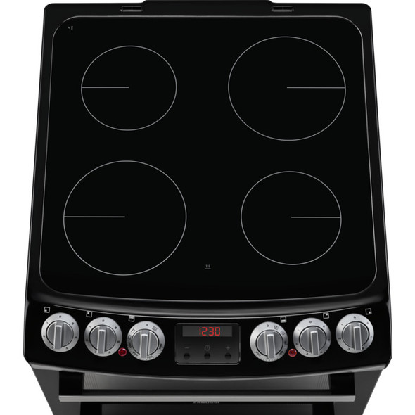  Zanussi 55cm Double Oven Electric Cooker with Ceramic Hob | ZCV46250XA 