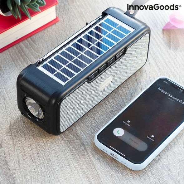 Innovagoods InnovaGoods Wireless Speaker with Solar Charging and LED Torch or V0103466