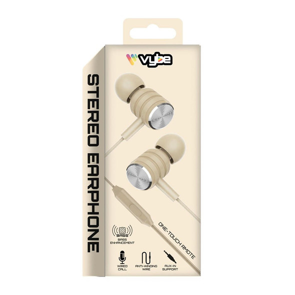  Vybe Stereo Earphones | Cream | 055928 