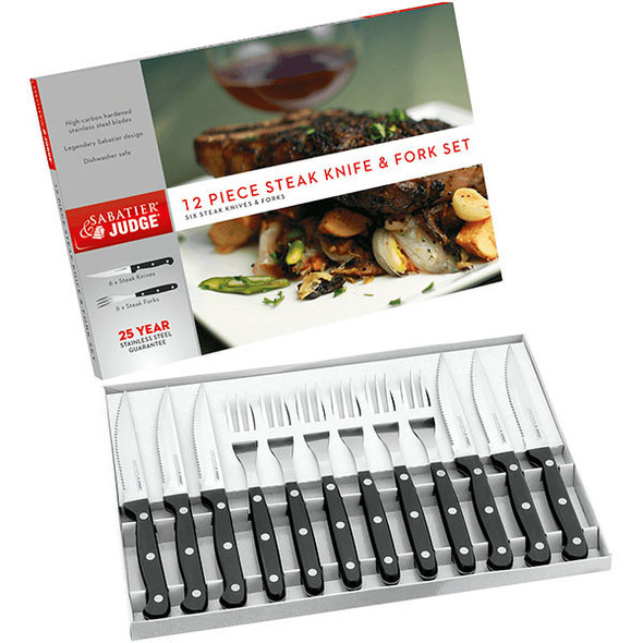 Judge IV42 12 Piece Steak Knife and Fork Set