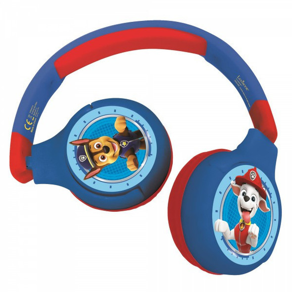 LexiBook 2 in 1 Bluetooth and Wired Headphones with kids safe volume - Paw Patrol | PPHPBT010PA