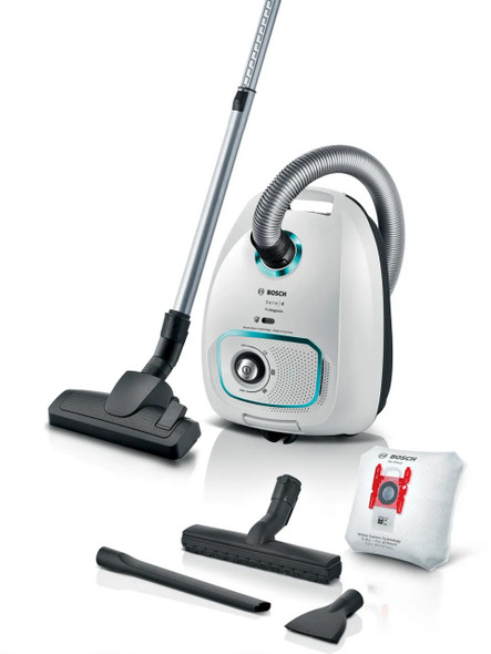  Bosch Series 4 Bagged vacuum cleaner ProHygienic White | BGBS4HYGGB 