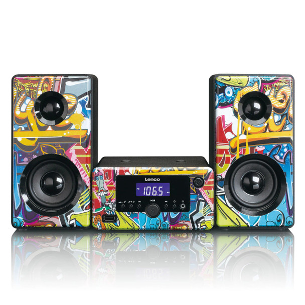 Lenco LENCO MC-020 Tags - Micro set with FM Radio, Bluetooth®, USB and AUX ingang – Tags | MC-020 Tags