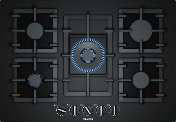 Siemens IQ500 Gas Hob 75cm Tempered Glass - Black | EP7A6QB90
