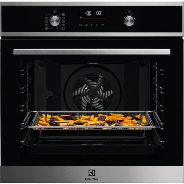 Electrolux Built-In Pyrolytic Multifunction Oven with Air Fry Function - Stainless Steel | EOM6P46X