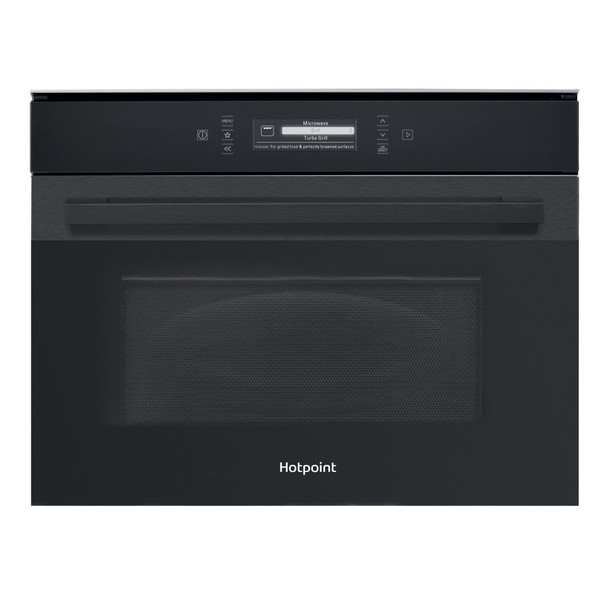 Hotpoint Blackline Built-In Compact Microwave Oven with Dynamic Crisp and Steam - Black | MP996BMH