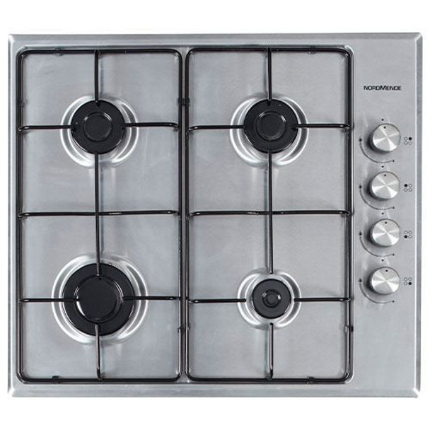 Nordmende NordMende Gas Hob with Enamel Pan Supports - Stainless Steel | HGE603IX 