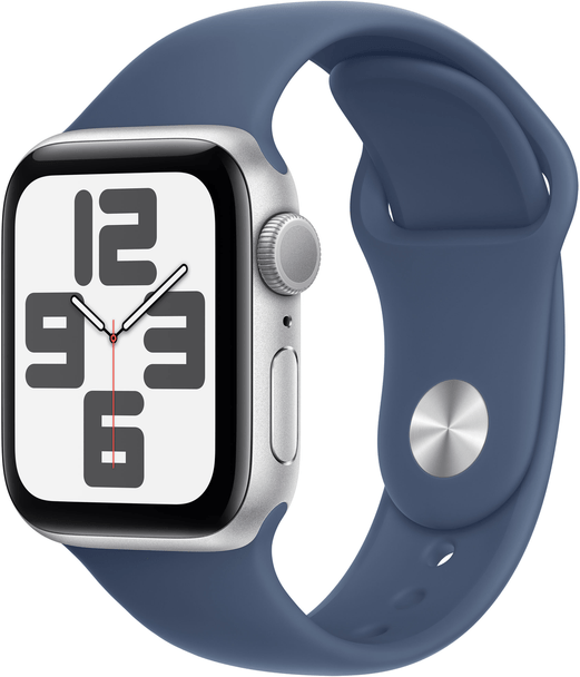  Apple Watch SE GPS 40mm Silver Aluminium Case with Denim Sport Band - M/L | MXED3QA/A 