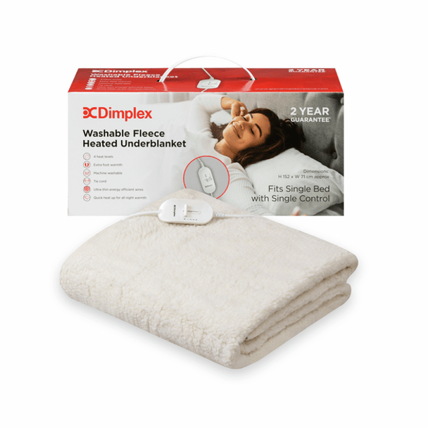 Dimplex Single Washable Fleece Heated Underblanket | DFB2001   Dimplex Single Washable Fleece Heated Underblanket | DFB2001
