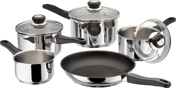 Judge Vista Draining Set of 5 Stainless Steel Saucepans | J3C1   Judge Vista Draining Set of 5 Stainless Steel Saucepans | J3C1