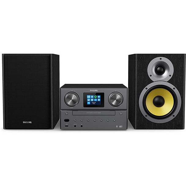  Philips Audio TAM8905/10 Micro Music System with Bluetooth and DAB+/FM Internet Radio (FREE Philips TAH4209BK Headphones with every purchase worth €49.99) 