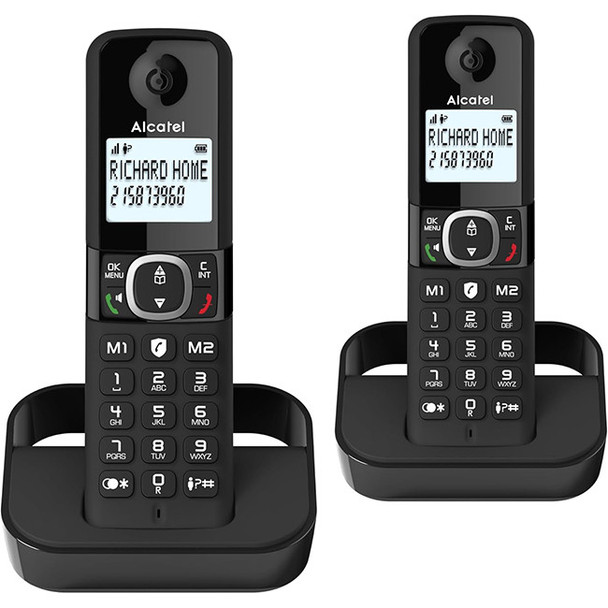  Alcatel F860 Duo ATL1423525 Twin Cordless Phone with Call Block – Black 