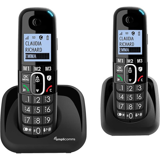  Amplicomms ATL1423457 BigTel 1502 Cordless Big Button Phone for Elderly Duo | Black 
