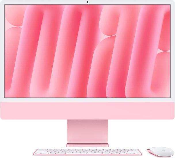  Apple 24" iMac with Retina 4.5K display | Apple M4 chip with 8‑core CPU and 8‑core GPU | 16GB RAM | 256GB SSD - Pink | MWUG3B/A 
