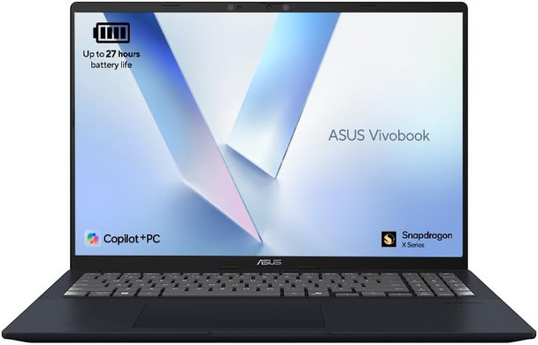 Asus 16” VivoBook Laptop | Snapdragon X Processor | 16GB RAM | 512GB Storage | X1607QA-MB005W