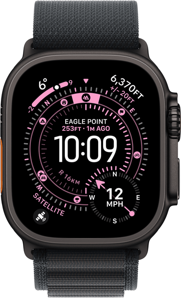  Apple Watch Ultra 3 GPS + Cellular 49mm Black Titanium Case with Black Alpine Loop - Medium | MF0V4DH/A 