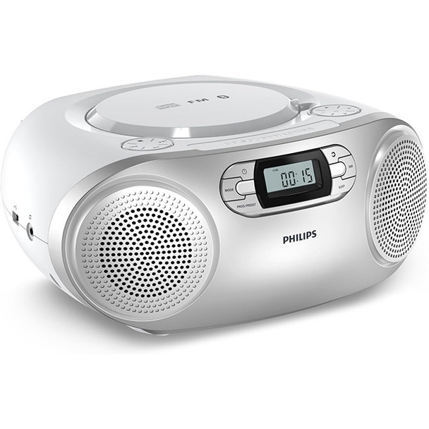  Philips TAZ2000S/10 FM CD Soundmachine, Bluetooth, USB, AUX - Silver | TAZ2000S/10 