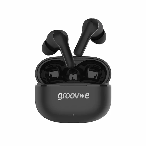  Groove Jive Black True Wireless Earphones with 15 Hours Playback & Voice Assistant | GVTW04BK 