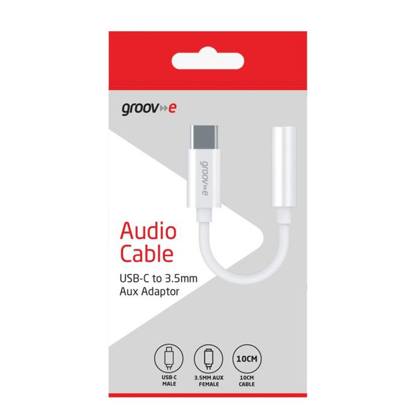 Groove Audio Adapter USB-C to 3.5mm Female AUX Adapter 10cm | GVMA082WE 
