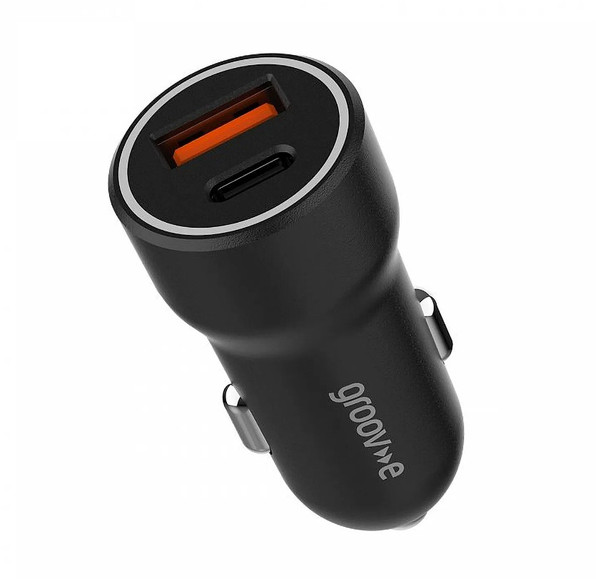  Groove Dual USB-C & USB-A Car Charger 20W - Black | GVMA124BK 