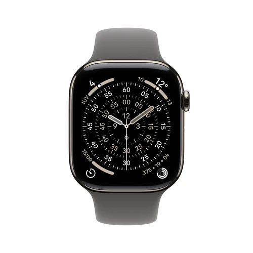 Apple Watch Series 11 GPS + Cellular 42mm Natural Titanium Case with Stone Grey Sport Band - M/L | MF8N4MP/A