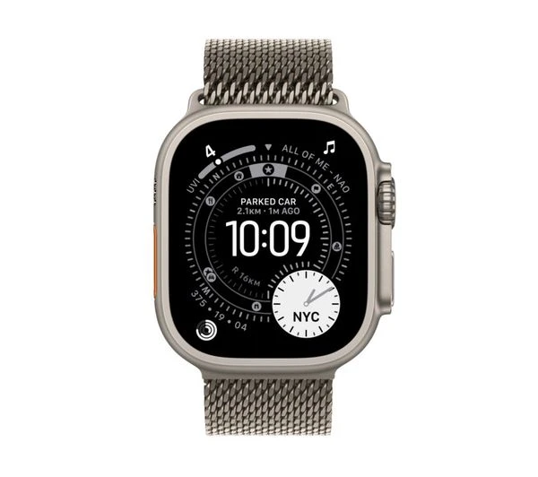 Apple Watch Ultra 3 GPS + Cellular 49mm Natural Titanium Case with Natural Titanium Milanese Loop - Large | MF0E4DH/A