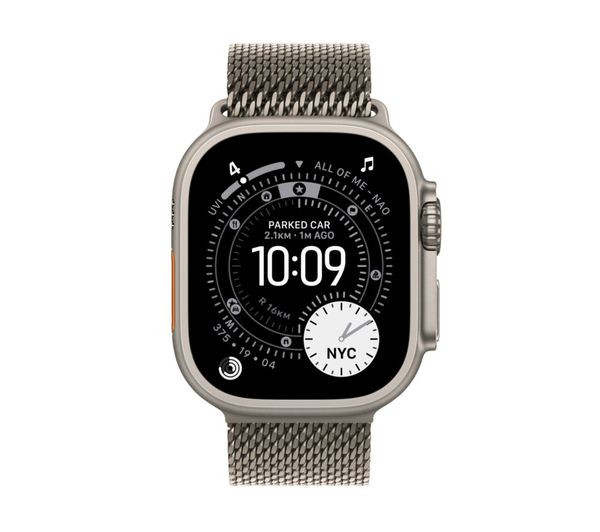  Apple Watch Ultra 3 GPS + Cellular 49mm Natural Titanium Case with Natural Titanium Milanese Loop - Large | MF0E4DH/A 