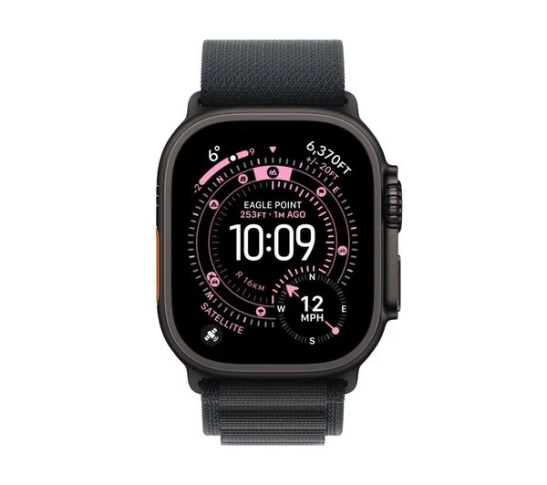 Apple Watch Ultra 3 GPS + Cellular 49mm Black Titanium Case with Black Alpine Loop - Large | MF0X4DH/A