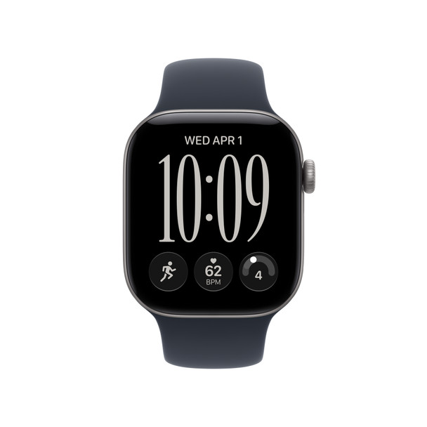 Apple Watch Series 12 GPS + Cellular 46mm Space Grey Aluminium Case with Navy Blue Sport Band - M/L | MJG74MP/A