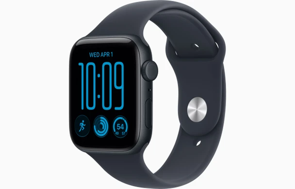 Apple Watch SE 3 GPS 44mm Midnight Aluminium Case with Navy Blue Sport Band - M/L | MJL94MP/A