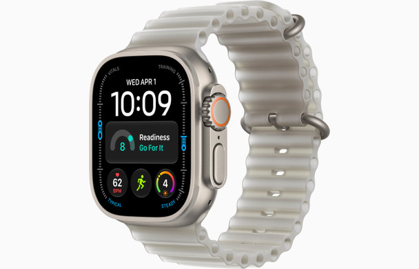  Apple Watch Ultra 4 GPS + Cellular 49mm Natural Titanium Case with Translucent Grey Ocean Band | MJAD4DH/A 