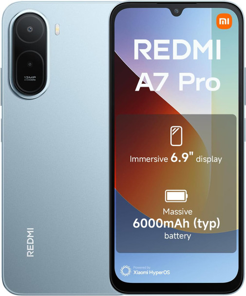 Xiaomi REDMI A7 Pro 4G 64GB Smartphone – 6.9" 120Hz Display | 6000mAh Battery | 4GB RAM | Mist Blue | MZB0N5WEU
