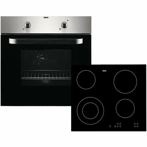 Zanussi Stainless Steel Single Oven And Ceramic Hob Pack or ZPVF4130X