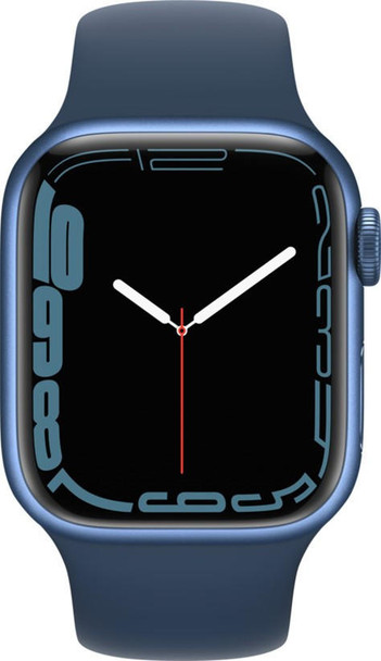 Apple Watch Series 7 GPS, 41mm Blue Aluminium Case with Abyss Blue Sport Band or MKN13B/A