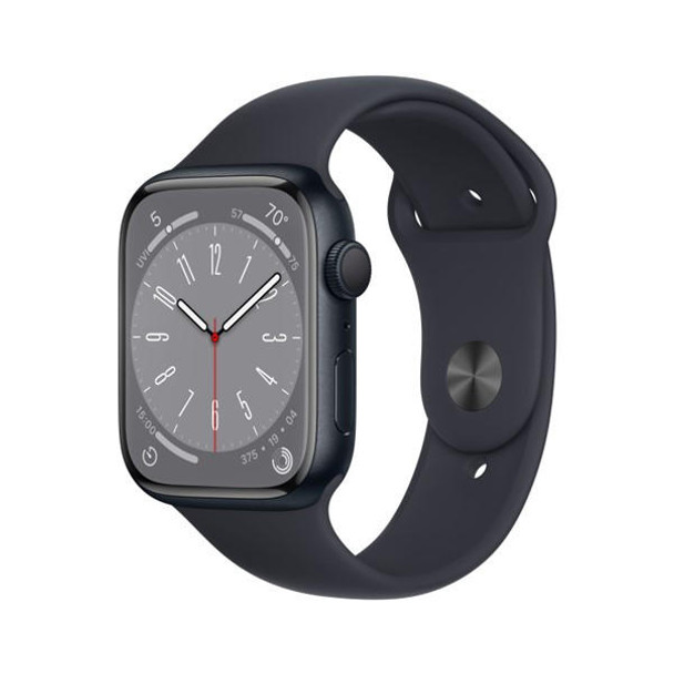 Apple Watch Series 8 GPS 41mm Midnight Aluminium Case with Midnight Sport Band - Regular or MNP53B/A