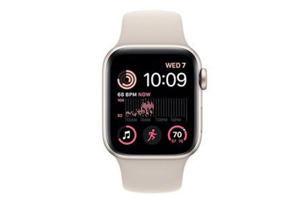 Apple Watch SE GPS 40mm Starlight Aluminium Case with Starlight Sport Band - Regular or MNJP3B/A