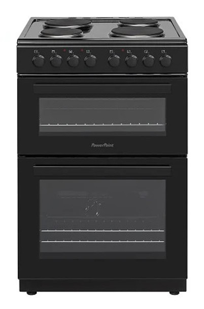  PowerPoint 60cm Double Cavity with Solid Top Hob Black | P06E2S1BL 