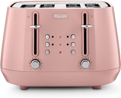 DeLonghi Eclettica 4 Slice Toaster - Pink | CTY4003.PK - expert.ie
