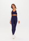 THE UPSIDE women's navy blue Peached 28inch High Rise Pant is a sustainable 28inch full length legging in our recycled soft peached fabric with a V shaped high-rise waistband.