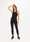 THE UPSIDE women's black Frankie Rib Tank is made from organic cotton elastane rib. This racer-back tank features a scooped hem at front and back and are designed for a regular fit.