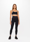THE UPSIDE women's black double layer Form Seamless Kelsey Bra made with Form Seamless fabric has mid coverage and support, and features moisture control properties.