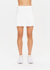 THE UPSIDE womens white pleated Pasadena Cher Skirt made with organic cotton features built in shorts with pockets, designed for golf or tennis.