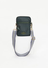 THE UPSIDE women's green Cosette Crosbody Bag is made with recycled fabric. This crossbody features a front slip pocket, a larger compartment, and an adjustable strap.