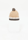 THE UPSIDE women’s khaki Fairbanks Knit Beanie is made from organic cotton. The relaxed warm beanie features multi yarn pom pom. Designed for Après-ski and winterwear.